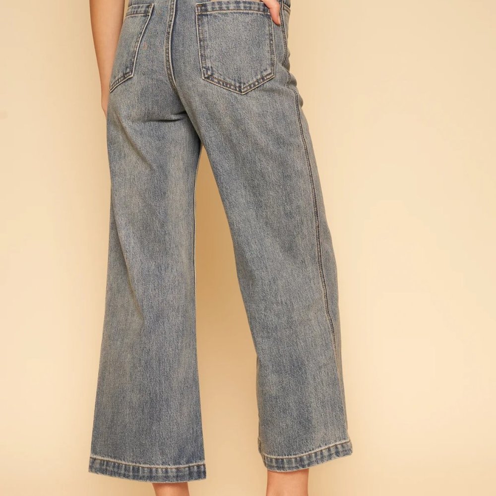 Whimsy + Row Classic Denim Wide Leg Pants - Picture 2 of 5